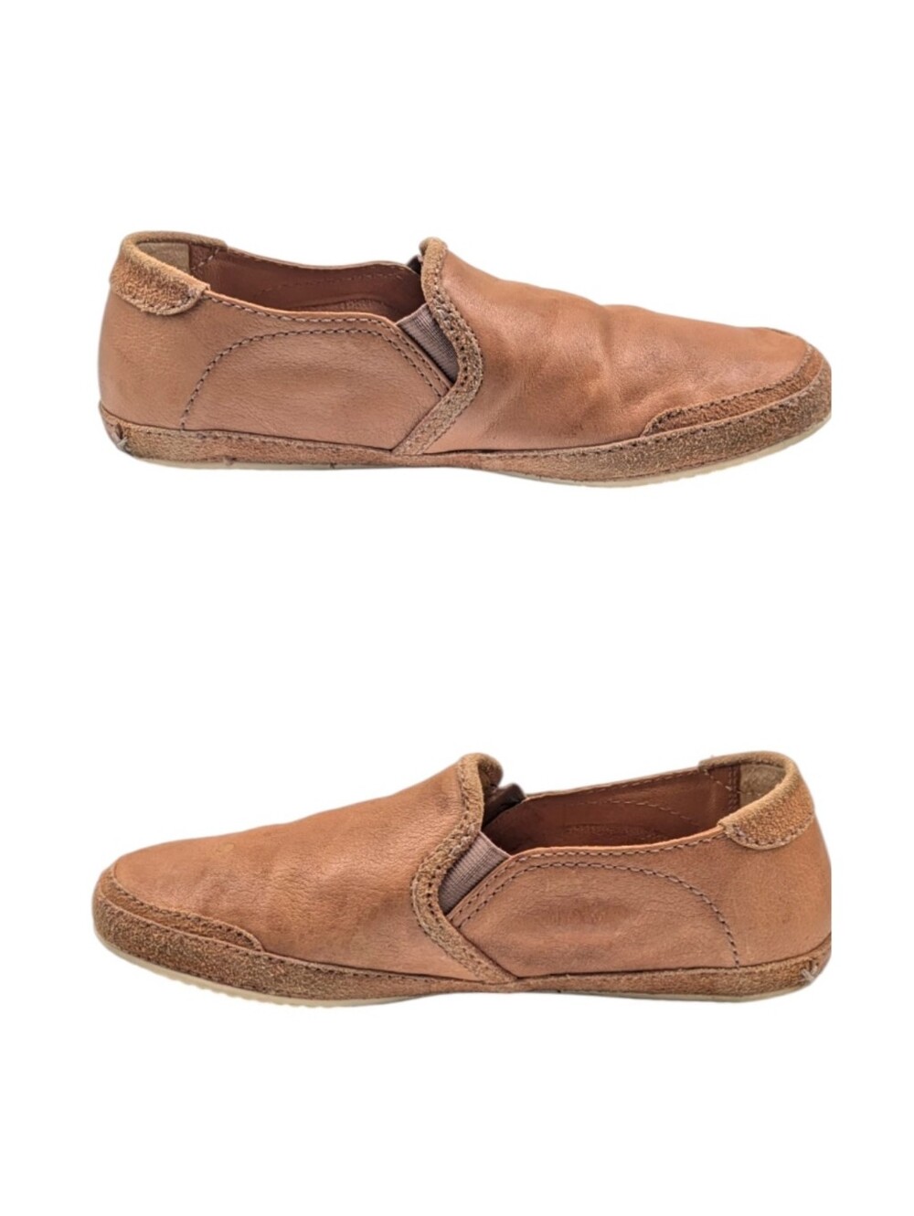 Frye Dean Artisan Leather Flats Tan Distressed Loafers Women’s 8.5 S4128 - Picture 6 of 12